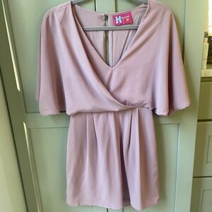 Pink V-Neck Dress